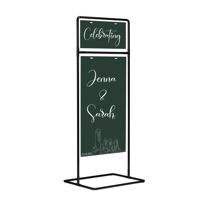 signage-stand-tall-black-with-custom-sign-angle