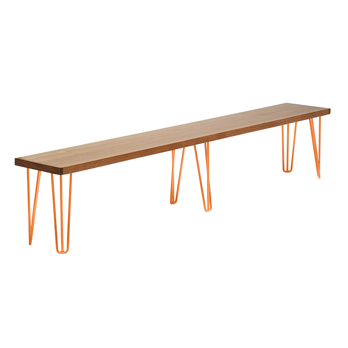 hairpin-bench-seat-teak-2.4×0.36-coffee-legs-black-angle